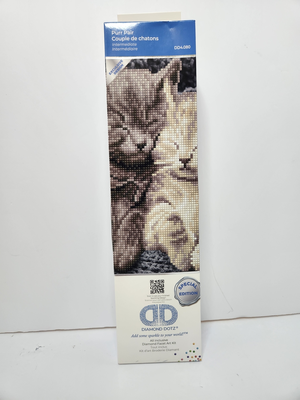 Diamond Dotz Purr Pair Cat Diamond Art Kit - Beige & Gray